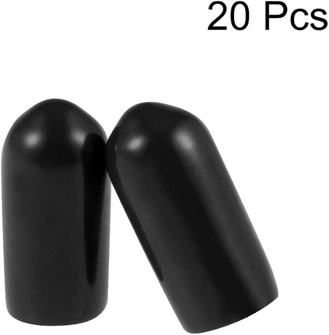 uxcell 20pcs Rubber End Caps 1/4" ID Vinyl Round Tube Bolt Cap Cover Thread - Image 2