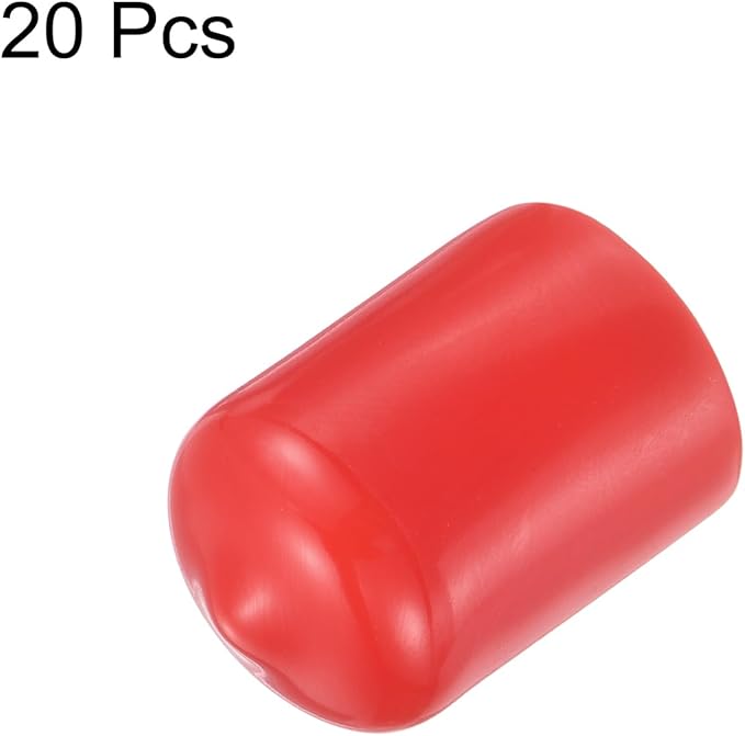 uxcell 20pcs Rubber End Caps 14.5mm ID Vinyl Round Tube Bolt Cap Cover Thread Protectors Red