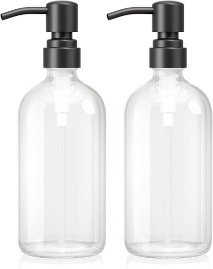 AmazerBath Soap Dispenser, 2 Pack Glass Soap Dispenser by AmazerBath