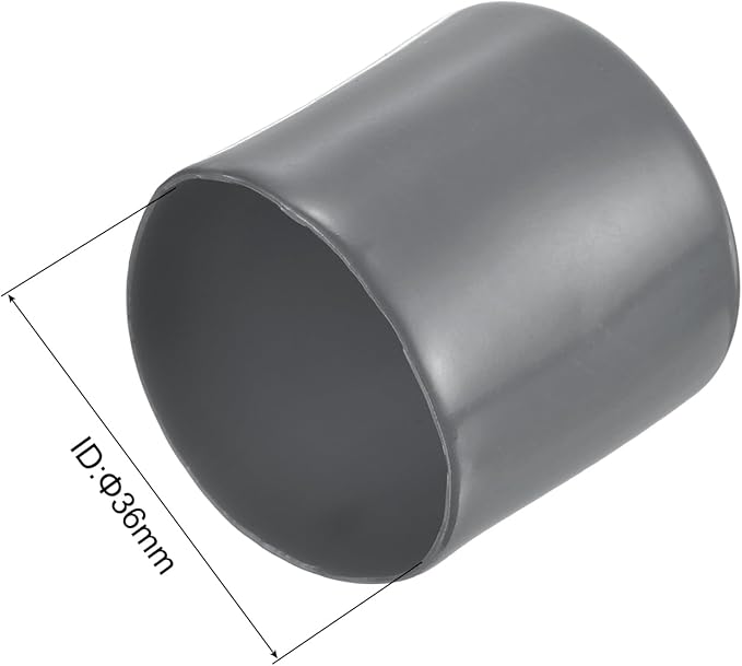 uxcell 20pcs Rubber End Caps 36mm ID Vinyl Round Tube Bolt Cap Cover Thread Protectors Dark Grey
