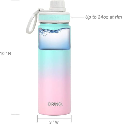 DRINCO Stainless Steel Water Bottle Spout Lid Vacuum Insulated Double Wall - Image 6