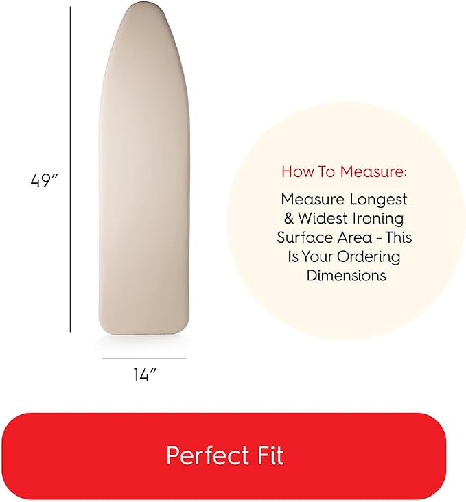 TIVIT Ironing Board Cover 14 x 49 Small Chemical Free Eco-Friendly Padded Covers - Image 4