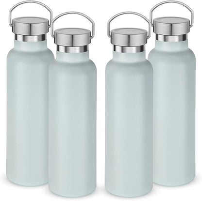 Neihepal 20 oz Insulated Water Bottles Bulk 4 Pack, Stainless Steel Double Wall by Neihepal