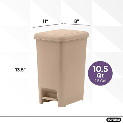 Superio Slim Step On Trash Can, Under Desk - Image 2
