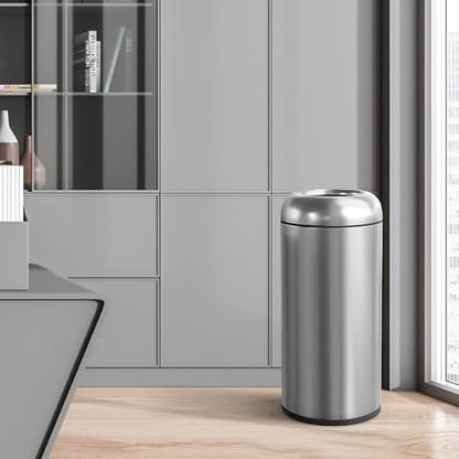 BEAMNOVA 16.5 Gallon Trash Can Black Open Top Large Outdoor Indoor Commercial - Image 9