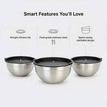 Mixing Bowls with Lids Set of 3 - Image 4