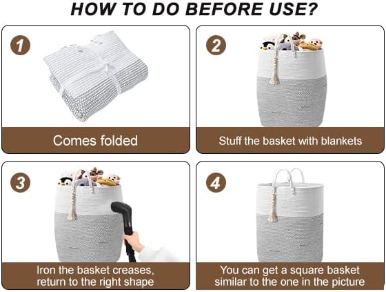 Woven Laundry Basket for Clothes, 50 L Large Rectangle Laundry Hampers - Image 9