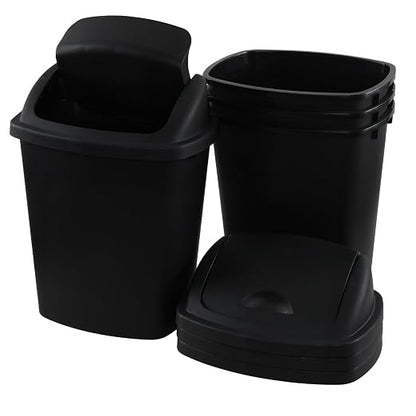 6 Gallon Swing Top Trash Can Outdoor and Indoor Recycle Bin, Plastic Garbage Can - Image 5