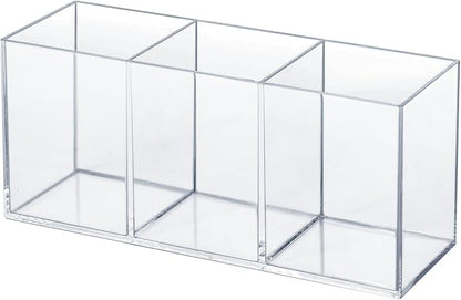 elysolpluv Clear Acrylic Silverware & Pen Organizer Caddy, Transparent Plastic by elysolpluv