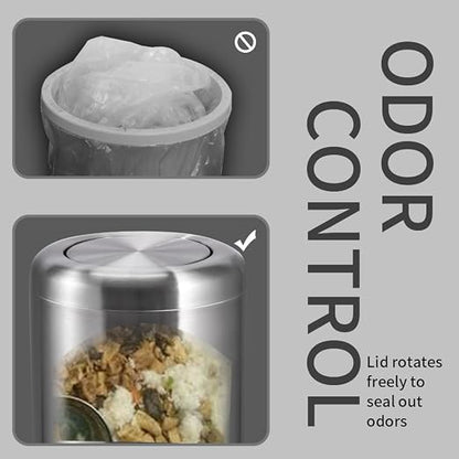 Waste Can 3 Gallon with Swing Lid，Brushed Stainless Steel Trash Can，Metal - Image 9