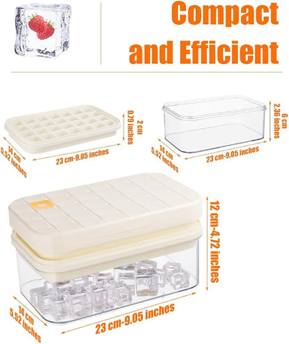 Brigii Ice Cube Tray with Lid&Bin, Ice Cube Mold with 56 Cubes, Stackable Ice - Image 2