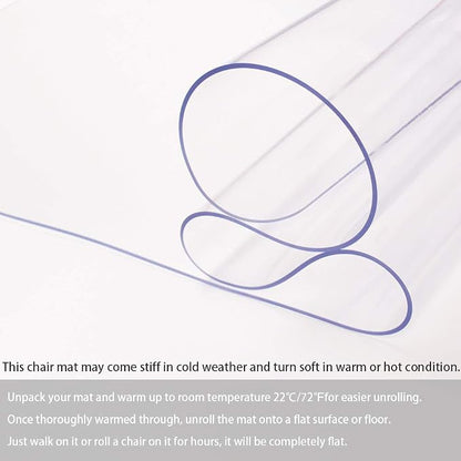 Office Chair Mat for Hardwood Floor, 1/8" Thick 46”x 60” Crystal Clear Hard - Image 3