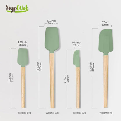 Silicone Spatula Set, Food Grade Rubber Spatula-4 Piece Nonstick Rubber Spatulas - Image 7