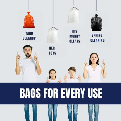 Plasticplace 55-60 gallon Trash Bags │ 1.2 Mil │ Orange Heavy Duty Garbage Can - Image 5
