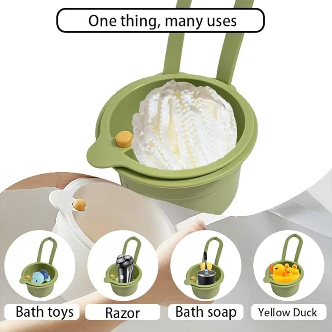Sink Strainer Basket, Hanging Kitchen Sink Strainer Basket, Press to Dump, Easy Installation, Food Fruit & Vegetable Drainer Rack, Corner Waste Collector (White)