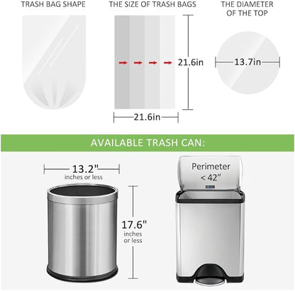 5 Gallon 180 Counts Small Strong Trash Bags Garbage Bags by RayPard, fit 18-20 - Image 2