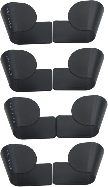 4 Pairs Pot and Pan Lid Holder Self Adhesive Wall Mount Storage Organizer Pot by OZXNO
