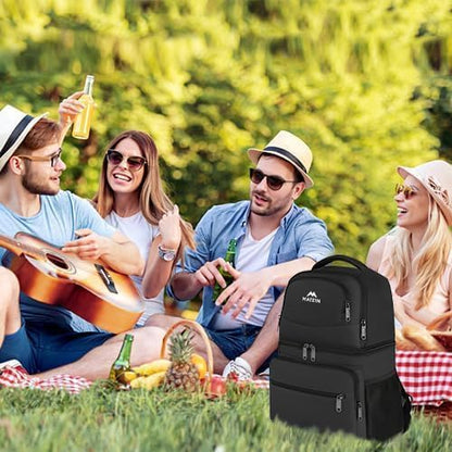 MATEIN Cooler Backpack, 26 Cans Insulated Lunch Backpack for Men Women, Leakproof Double Layer Lunch Cooler Bag Lightweight Soft Lunch Backpack with Cooler Compartment, Beach Camping Hiking Beer Gifts
