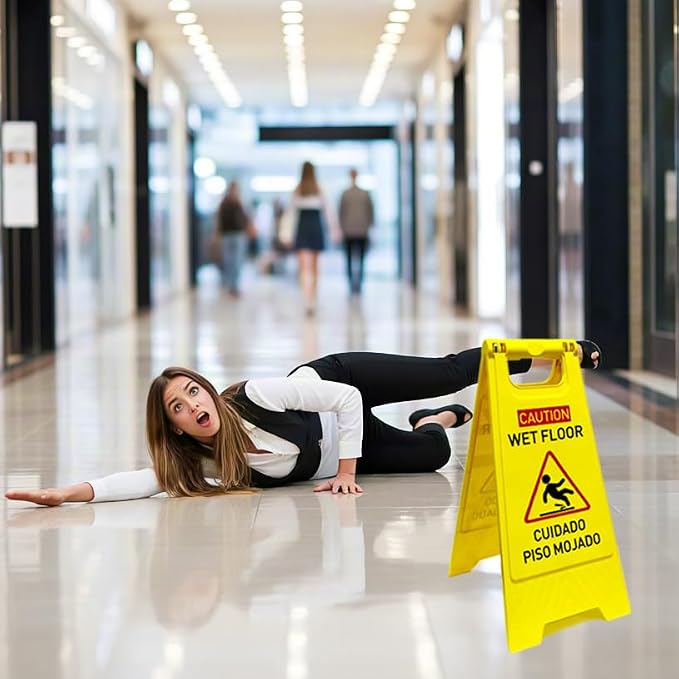 3-Pack Caution wet floor sign, 24 in. Height, Bright Yellow Double-Sided - Image 6
