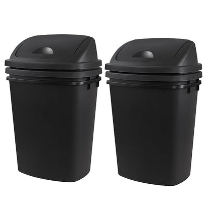 Zopnny 4-Pack 11 Gallon Swing Lid Trash Can, Plastic Swing-Top Garbage Can - Image 7