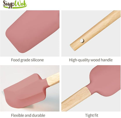 Silicone Spatula Set, Food Grade Rubber Spatula-5 Piece Nonstick Rubber Spatulas - Image 8