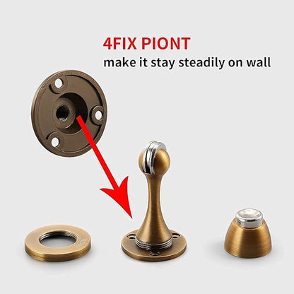 Door Stopper 1 Pack Magnetic Door Stops, Zinc Alloy Antique Brass Door Catch - Image 4