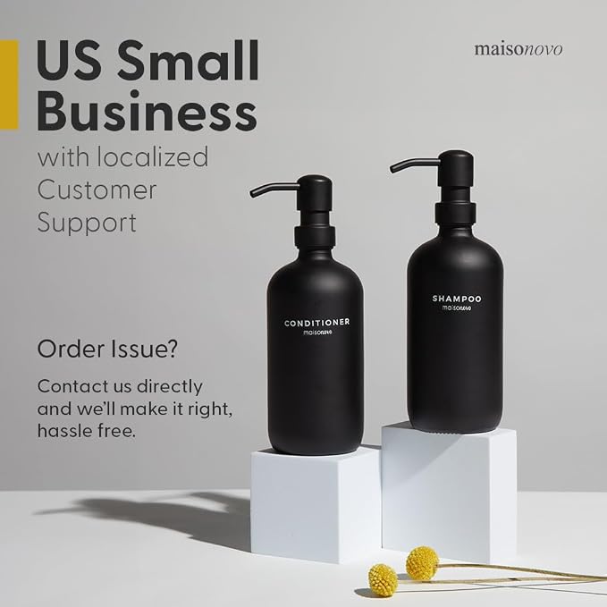 MaisoNovo Soap Dispenser 3-Piece Set | 16.9oz Amber Bottles - Image 8
