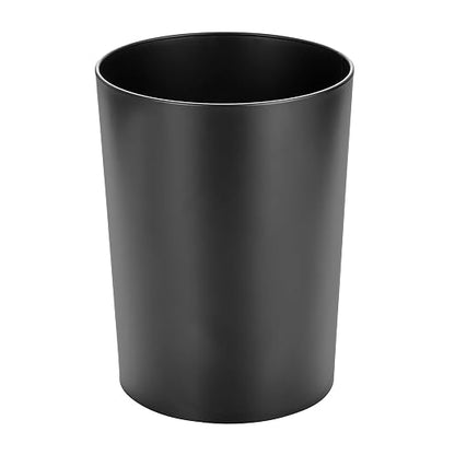 mDesign Stainless Steel Round Metal Trash Can, Small 2.8 Gallon Wastebasket by mDesign