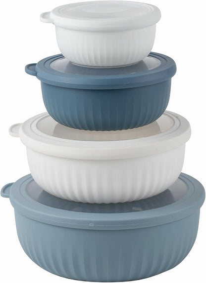 COOK WITH COLOR Prep Bowls with Lids- Wide and Deep Nesting Plastic Small by CookwithColor