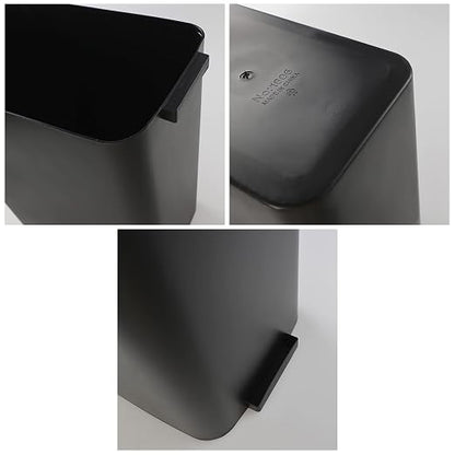 3-Pack Black 4.5 Gallon Plastic Trash Can Wastebasket, Garbage Container Bin - Image 3