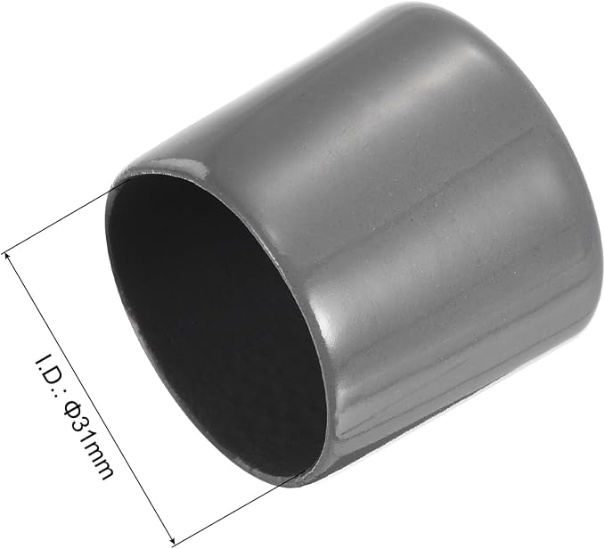 uxcell 20pcs Rubber End Caps 31mm ID Vinyl Cap Cover Screw Protectors Dark Grey - Image 3