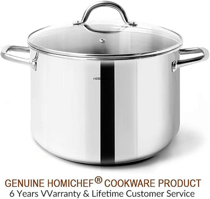 HOMICHEF Stock Pot 6 Quart Nickel Free Stainless Steel - 6 Qt Soup Pot - Small - Image 7