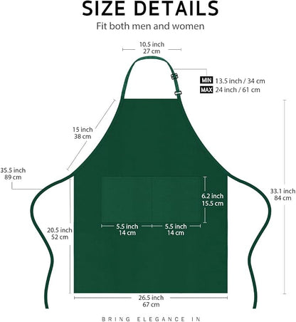 Syntus Apron for Men Women, Adjustable Cooking Kitchen Chef Aprons - Image 2