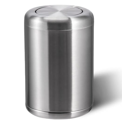 Waste Can 3 Gallon with Swing Lid，Brushed Stainless Steel Trash Can，Metal by BRIEFHUMAN