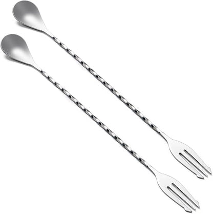 BRIOUT 2 Pcs Bar Spoon, 12 Inches Long Handle Drink Stirrer, Stainless Steel by Briout