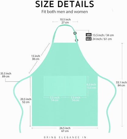 Syntus Apron for Men Women, Adjustable Cooking Kitchen Chef Aprons - Image 2