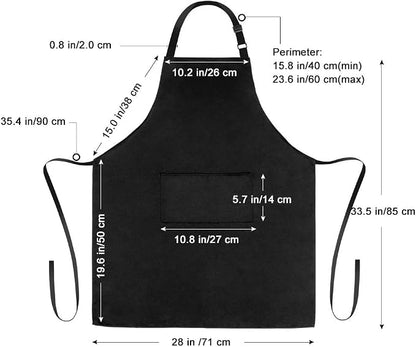 Jubatus 1 Pack Bib Aprons with 2 Pockets Cooking Chef Kitchen Apron - Image 7