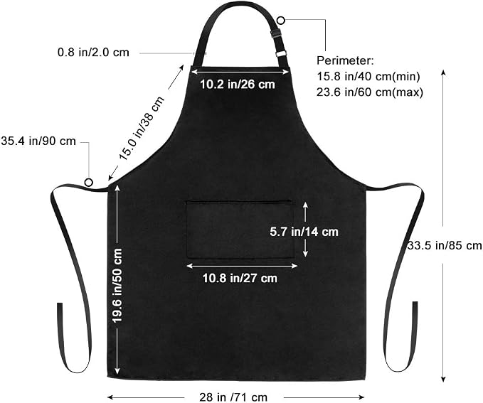 Jubatus 2 Pack Bib Aprons with 2 Pockets Cooking Chef Kitchen Apron - Image 7