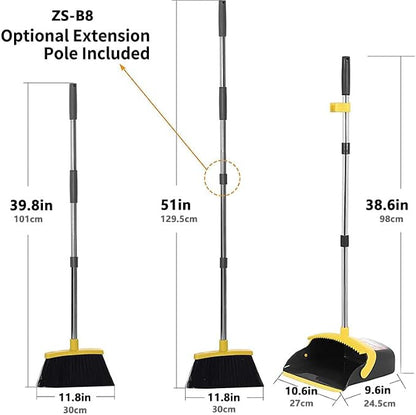 2-Pack is More economical，Upgraded Broom and Dustpan， - Image 2