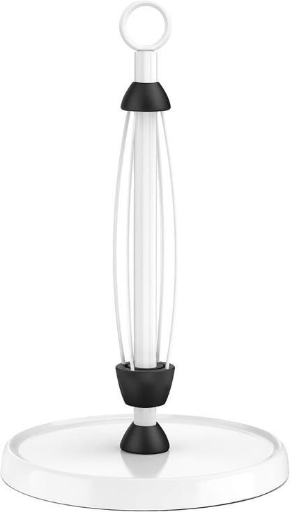 White Paper Towel Holder Countertop, One-Handed Tear, Stainless Steel, Weighted by HZE