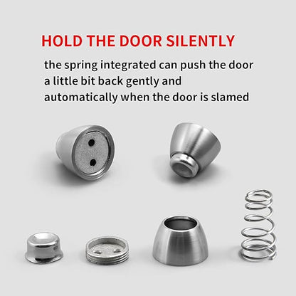 YAGU 2 Pack Silver Magnetic Door Stops Holder, Zinc Alloy Brushed Nickel Door - Image 8
