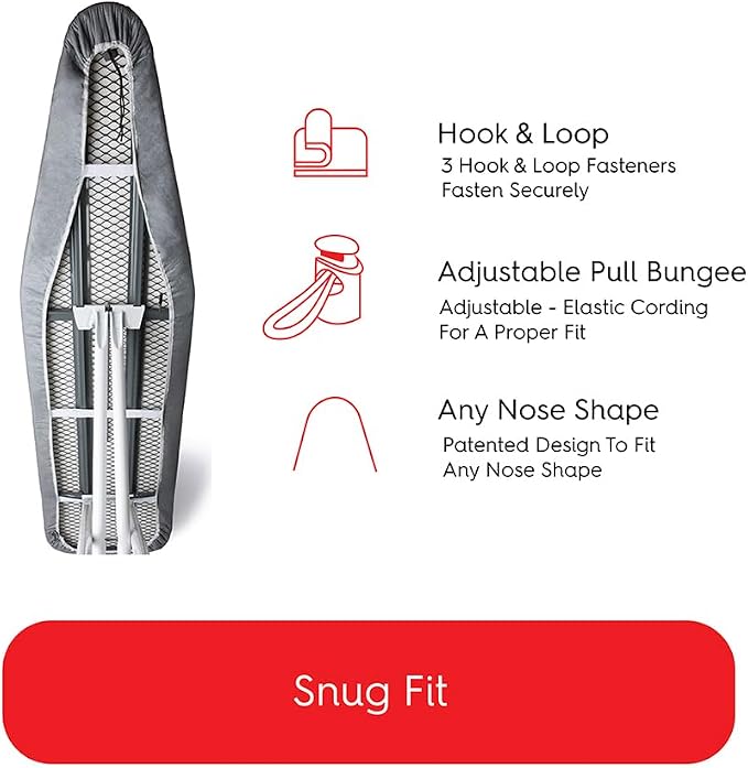 TIVIT Ironing Board Cover 13 x 34, Made in Italy. Pro Grip Pad Covers w/3 - Image 6