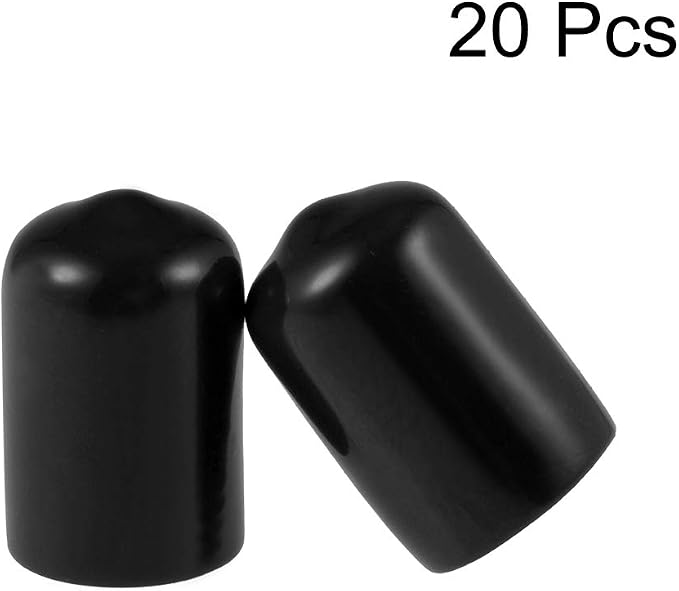 uxcell 20pcs Rubber End Caps 12mm ID Vinyl Round Tube Bolt Cap Cover Thread - Image 2
