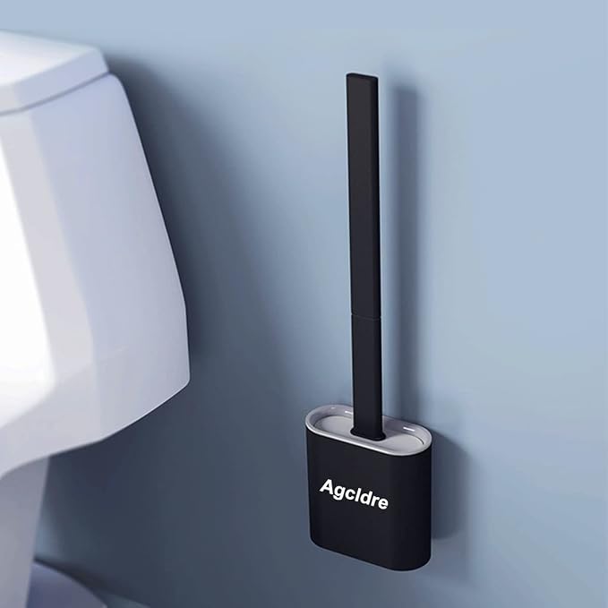 Toilet Brush with Holder Silicone Toilet Brush and Cleaning Brush - Image 3