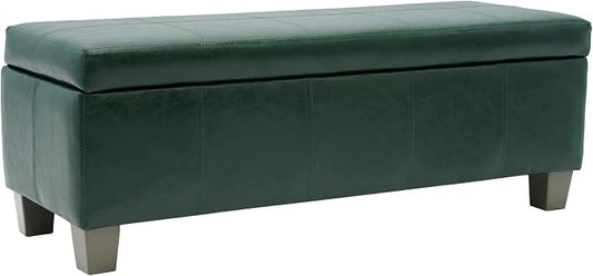 Green Faux Leather Ottoman by UDAX