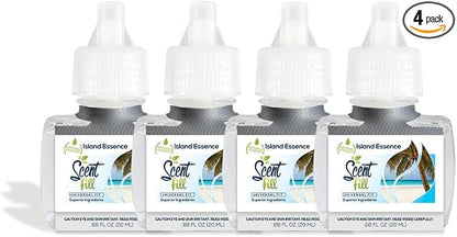 Scent Fill Island Essence Plug in Air Freshener, 4 Scented Oil Refills by ScentFill