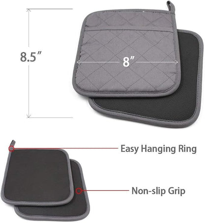 2Pcs Cotton and Neoprene Oven Pads Pot Holders - Image 2