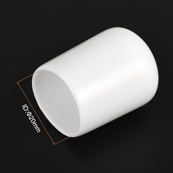 uxcell 20pcs Rubber End Caps 20mm ID Vinyl Round End Cap Cover Screw Thread Protectors White