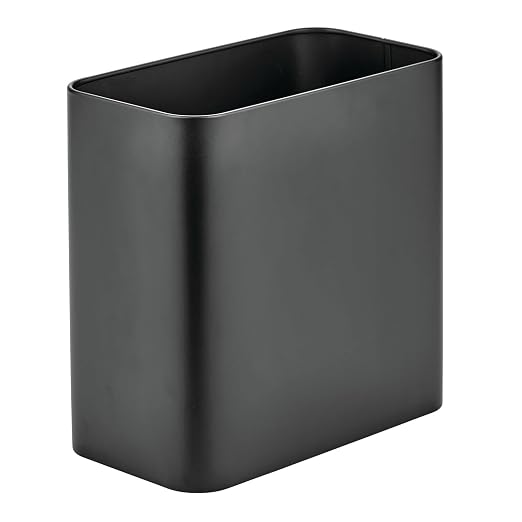 mDesign Small Metal 2.4 Gallon Trash Can Wastebasket Garbage Bin by mDesign