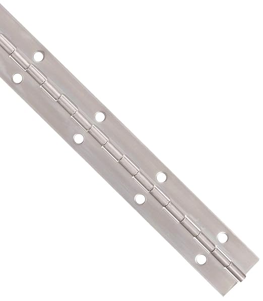 Stainless Steel Continuous Hinge with Hole, Bright Annealed Finish (2 Feet, 2 Inches)